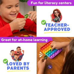 ABC Pop & Match Bingo | Multisensory Alphabet, Number & Color Preschool Learning Game | 115-Piece Set