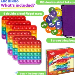 ABC Pop & Match Bingo | Multisensory Alphabet, Number & Color Preschool Learning Game | 115-Piece Set