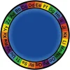 ABC Rainbow Alphabet Rug | 6' Circle Blue Classroom Carpet