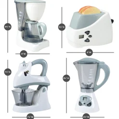 Action-Fun Appliances | Realistic Toy Mixer, Blender, Coffee Maker & Toaster