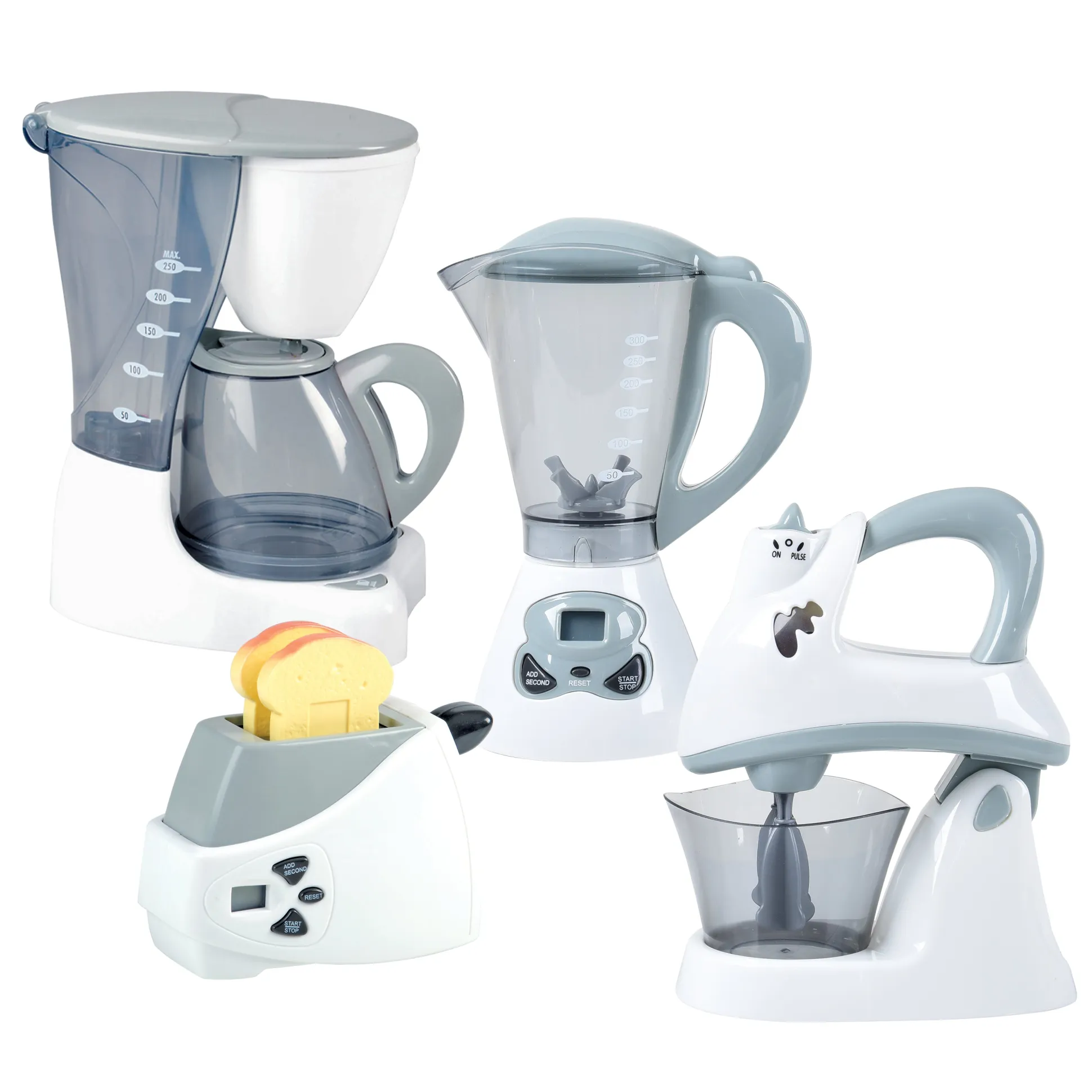 Action-Fun Appliances | Realistic Toy Mixer, Blender, Coffee Maker & Toaster