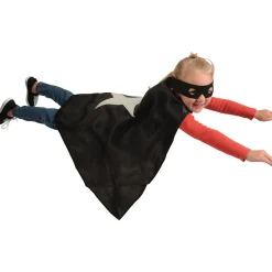 Adjustable Black Hero Cape & Mask Set
