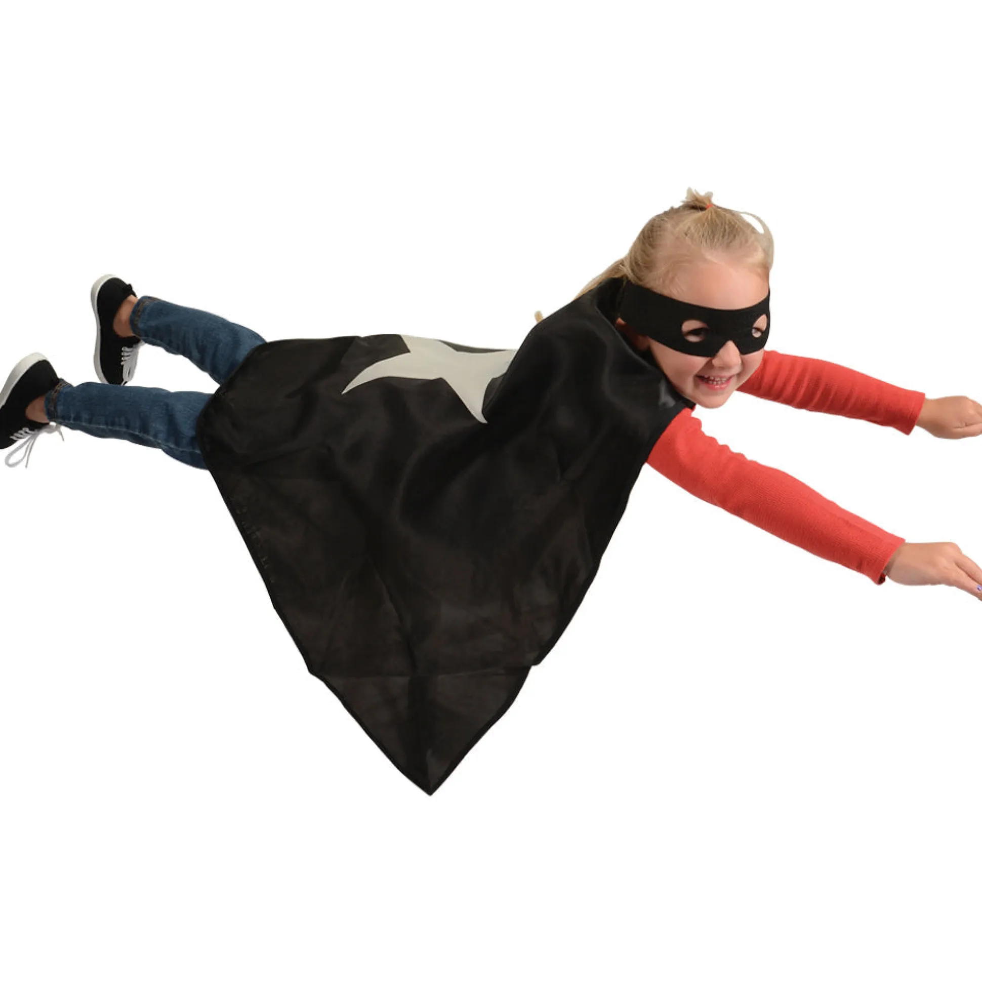 Adjustable Black Hero Cape & Mask Set