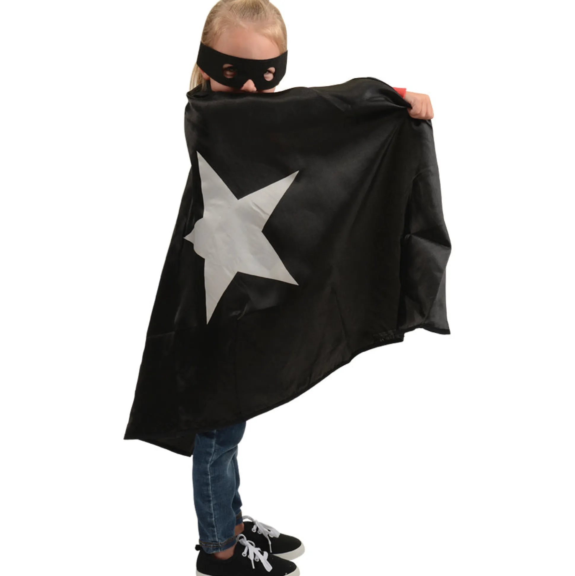 Adjustable Black Hero Cape & Mask Set