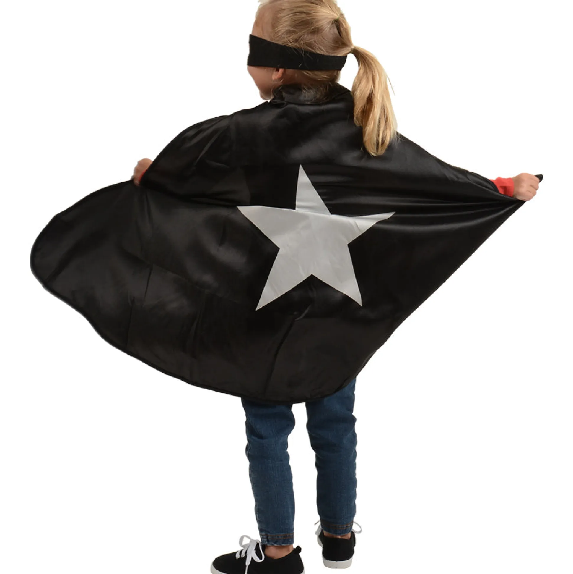Adjustable Black Hero Cape & Mask Set