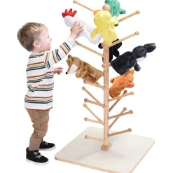 Adjustable Wooden Puppet Tree Display Stand | Holds Up to 26 Puppets