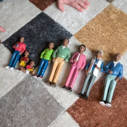 African American Pretend Play Vinyl Family Figurines | 8 Piece Set