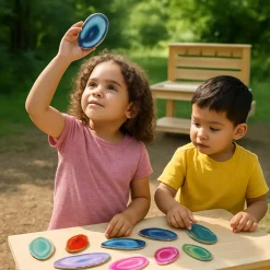 Agate Slice Collection | 12 Natural Geology Samples for Classroom Science & Sensory Exploration