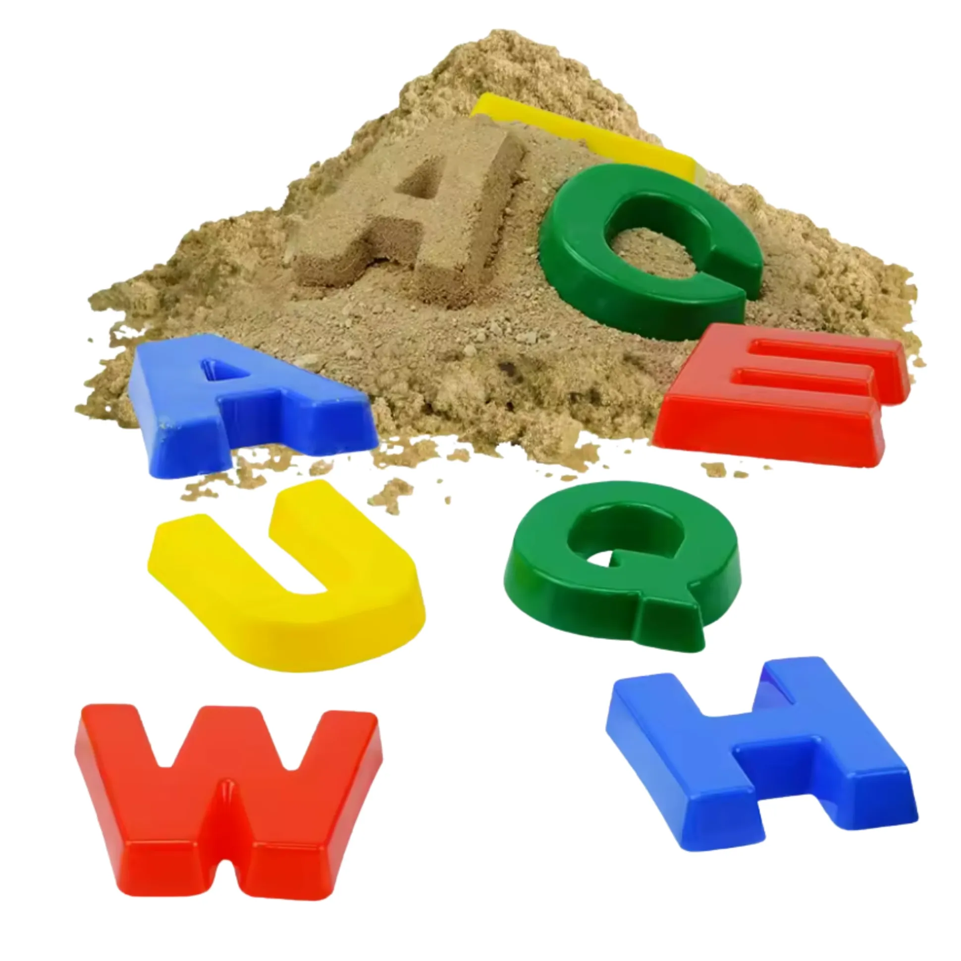 Alphabet Sand Molds – 26 Plastic Uppercase Letter Molds for Sensory Play