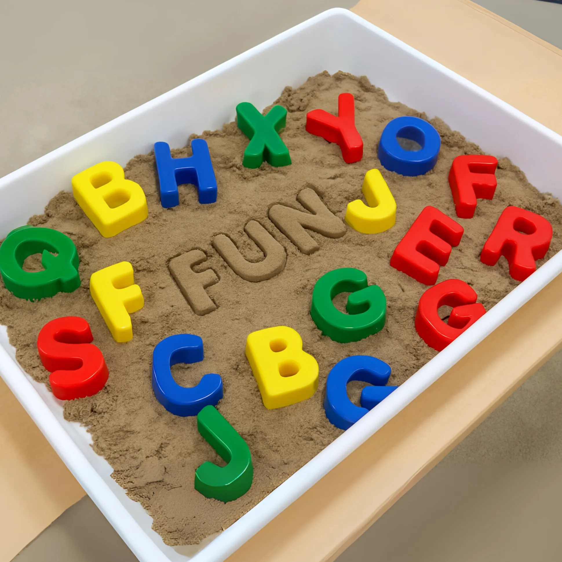 Alphabet Sand Molds – 26 Plastic Uppercase Letter Molds for Sensory Play