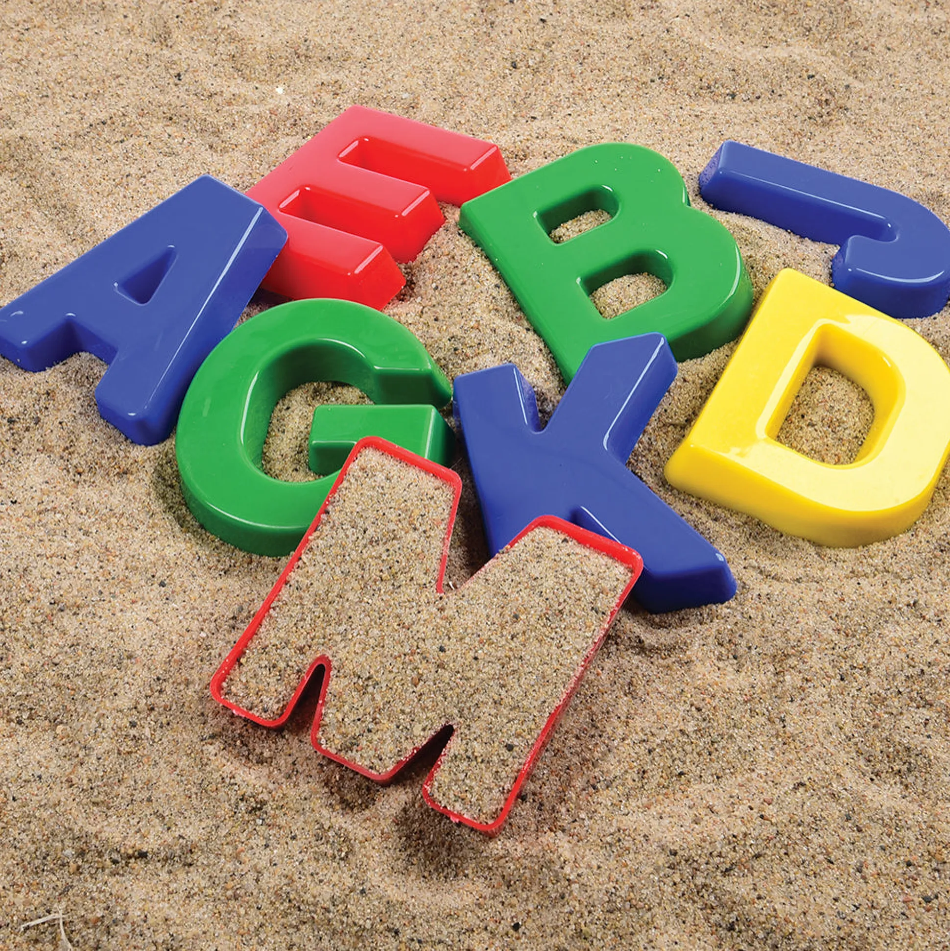 Alphabet Sand Molds – 26 Plastic Uppercase Letter Molds for Sensory Play