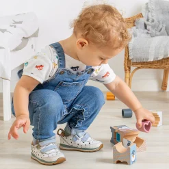 Arctic Tower Puzzle | 9 Piece Silicone & Wooden Shape Sorter Stacking Toy with Arctic Animal Designs