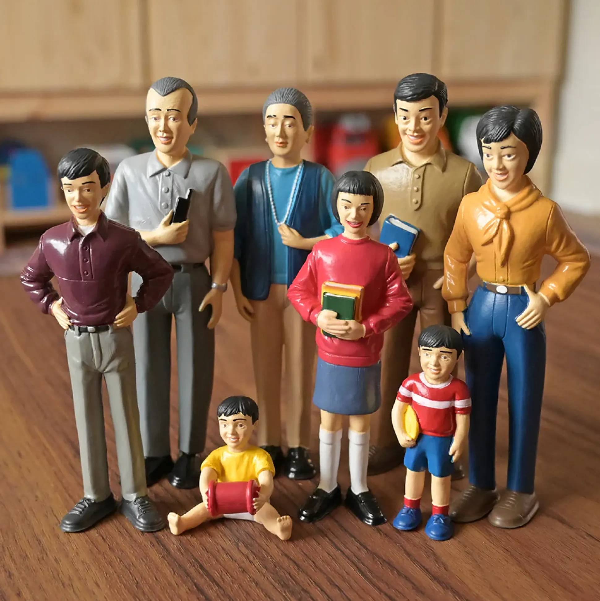 Asian Pretend Play Vinyl Family Figurines | 8 Piece Set