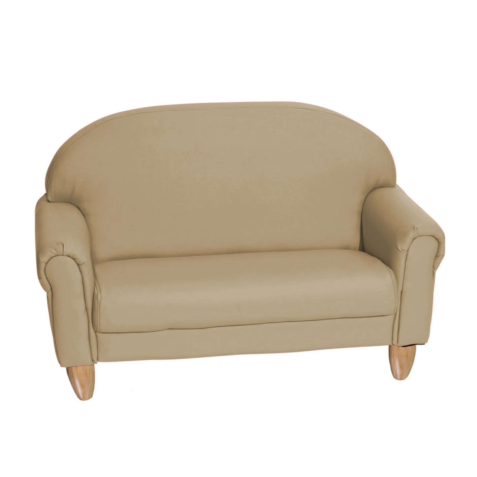 As We Grow™ Kids Sofa | Adjustable Vegan-Leather Seating with Natural Wood Legs