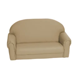 As We Grow™ Kids Sofa | Adjustable Vegan-Leather Seating with Natural Wood Legs