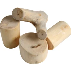 Baby Tree Blocks | 12-Piece Eco-Friendly Wooden Building Set with Natural Barkless Finish