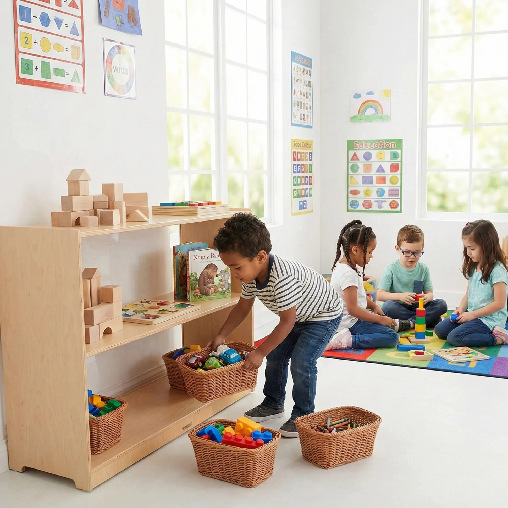 30" Baltic Birch Shelf with Plexi Glass Back | Eco-Friendly Classroom Storage