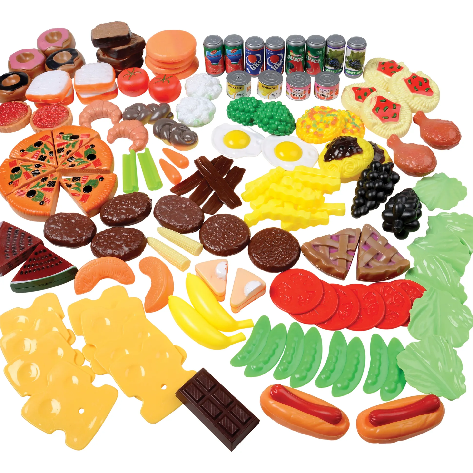 Bargain-Buffet Mini Foods | 130-Piece Realistic Play Food Set