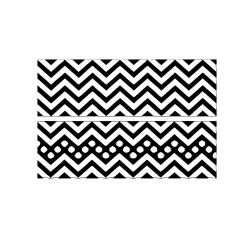 Barker Creek Double-Sided Bulletin Board Border, Black & White Chevron and Dots, 12-Pack