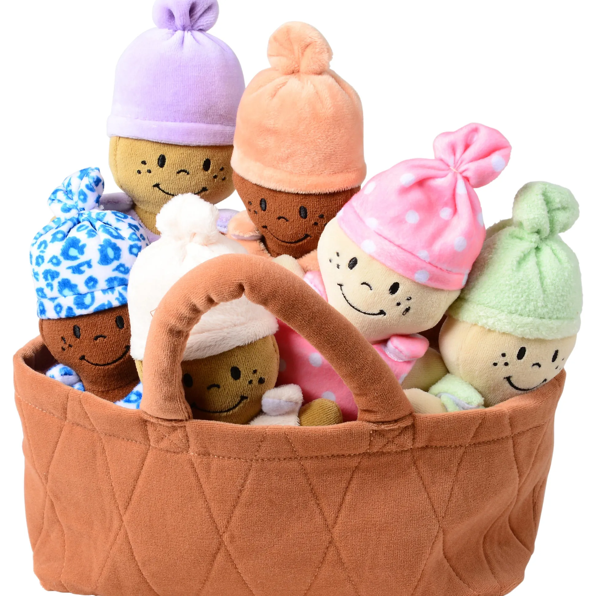Basket of Babies | Six Soft, Diverse Dolls with Removable Dresses & Take-Along Basket