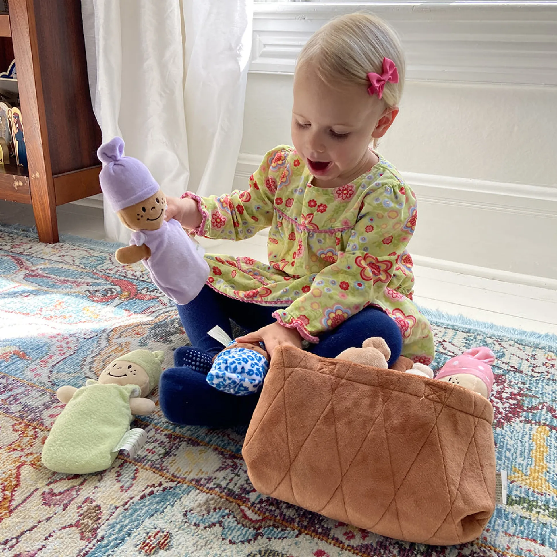 Basket of Babies | Six Soft, Diverse Dolls with Removable Dresses & Take-Along Basket