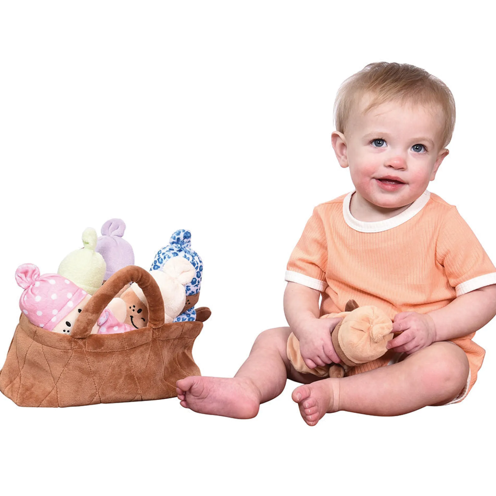 Basket of Babies | Six Soft, Diverse Dolls with Removable Dresses & Take-Along Basket