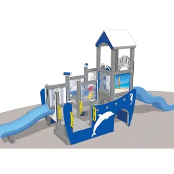 Beach Boat Themed Preschool Playground | Interactive Climber & Slide Playset for Ages 2-5