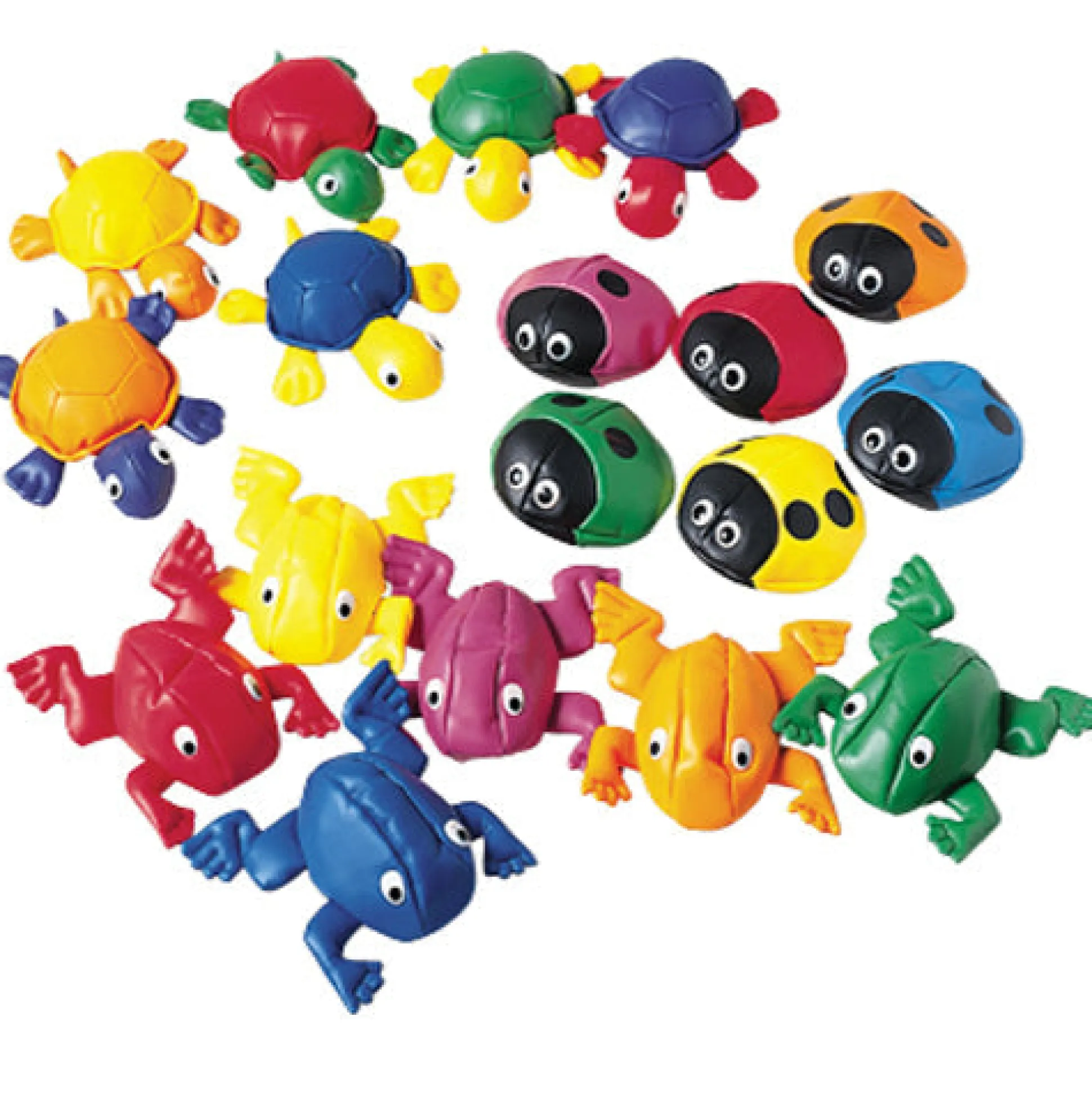 Bean Bag Bonanza Animal Toss Set | 18-Piece Vinyl Frogs, Ladybugs & Turtles