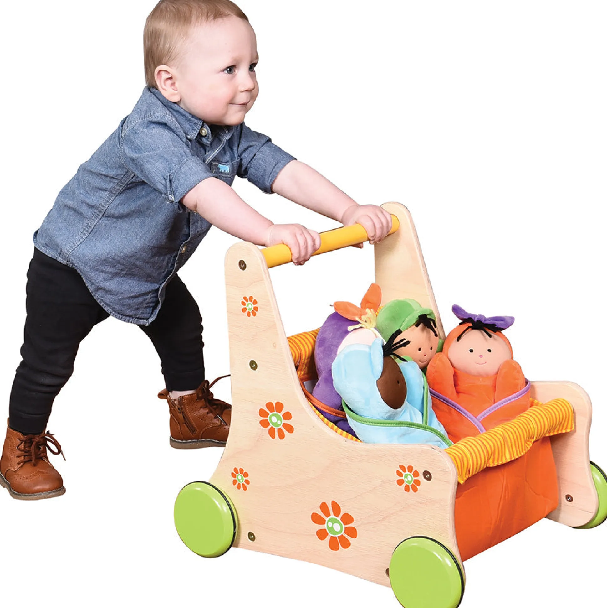 Beginner's Wooden Push Buggy with Safe Storage for Ages 12 Months+