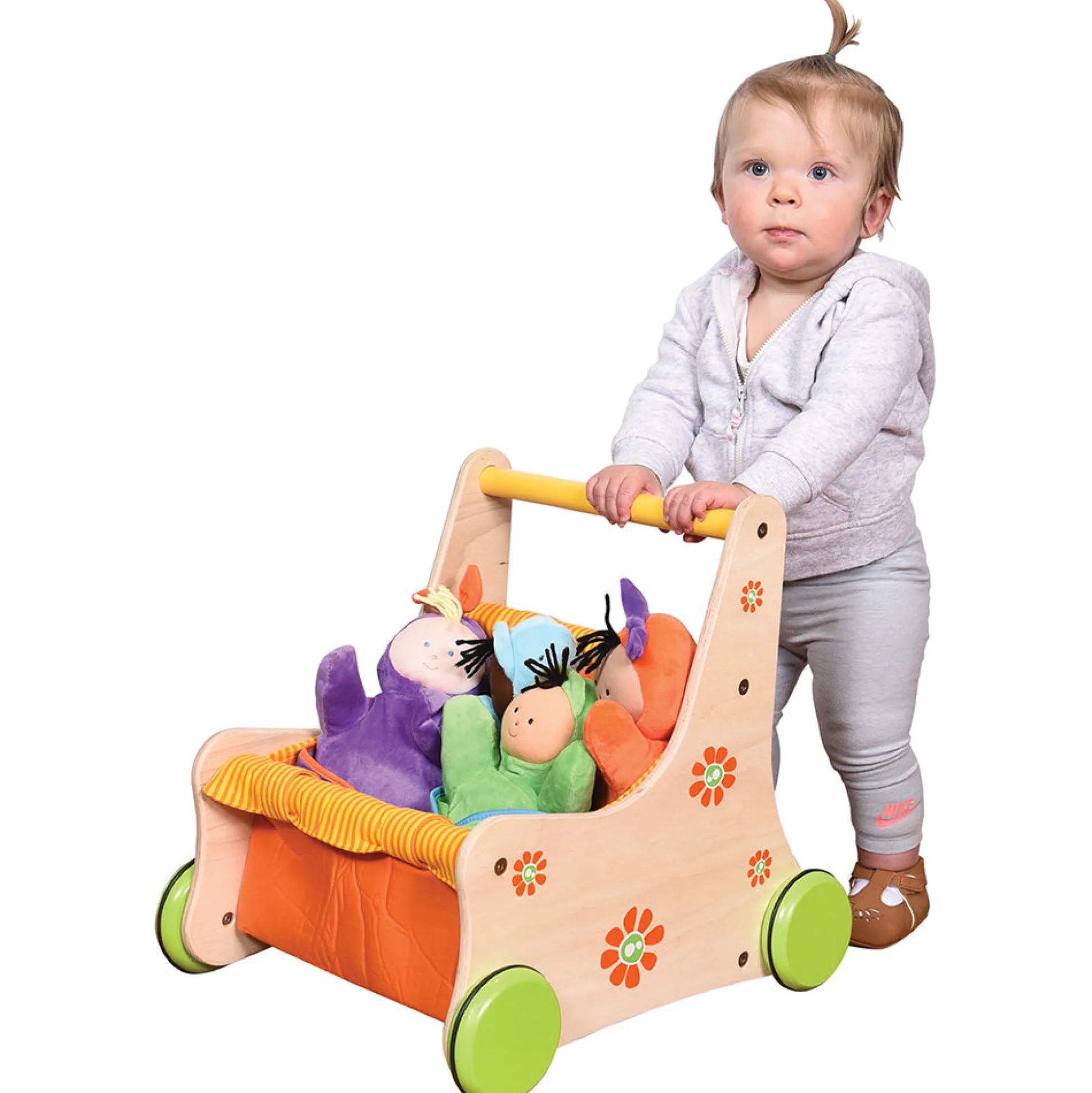 Beginner's Wooden Push Buggy with Safe Storage for Ages 12 Months+