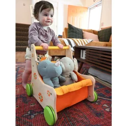 Beginner's Wooden Push Buggy with Safe Storage for Ages 12 Months+