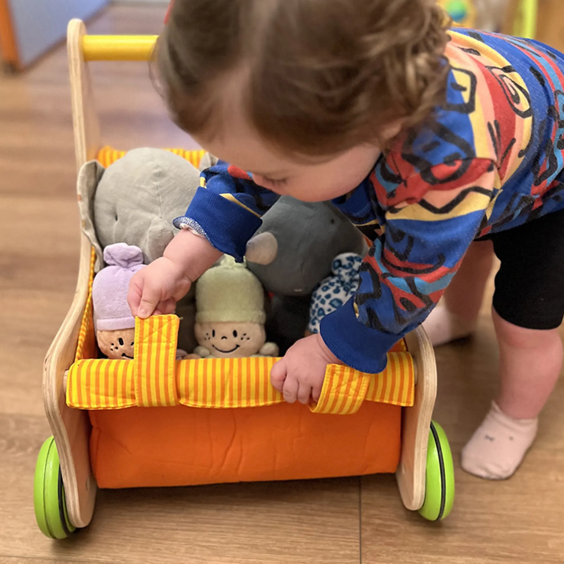 Beginner's Wooden Push Buggy with Safe Storage for Ages 12 Months+