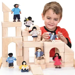 Bendable Multicultural Wooden Doll Families | 16-Piece Diverse Pretend Play People Set