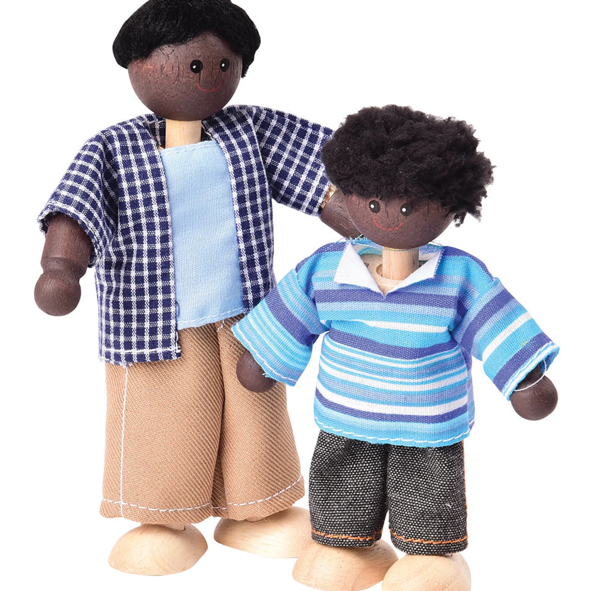 Bendable Wooden Dolls - African American Family | 4 Piece Set