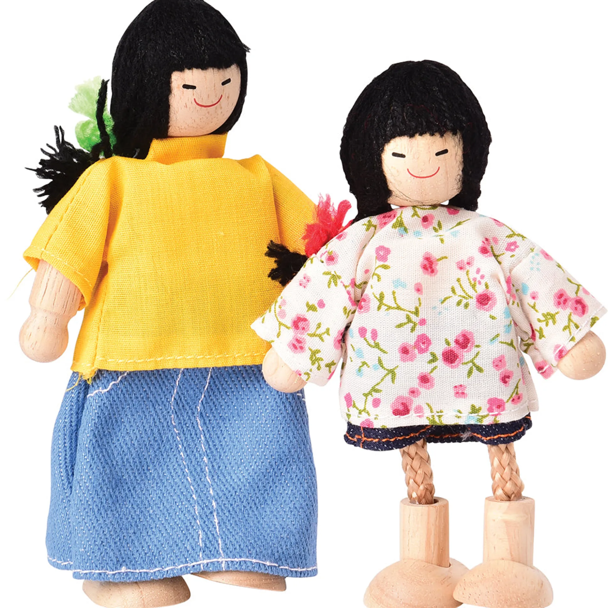 Bendable Wooden Dolls - Asian Family | 4 Piece Set