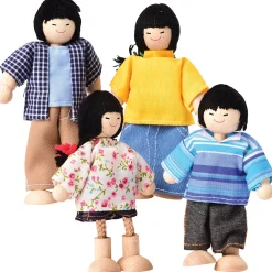 Bendable Wooden Dolls - Asian Family | 4 Piece Set