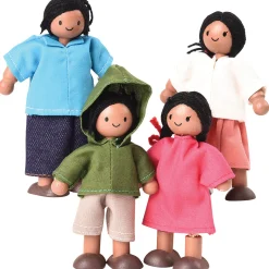 Bendable Wooden Dolls - Hispanic Family | 4 Piece Set