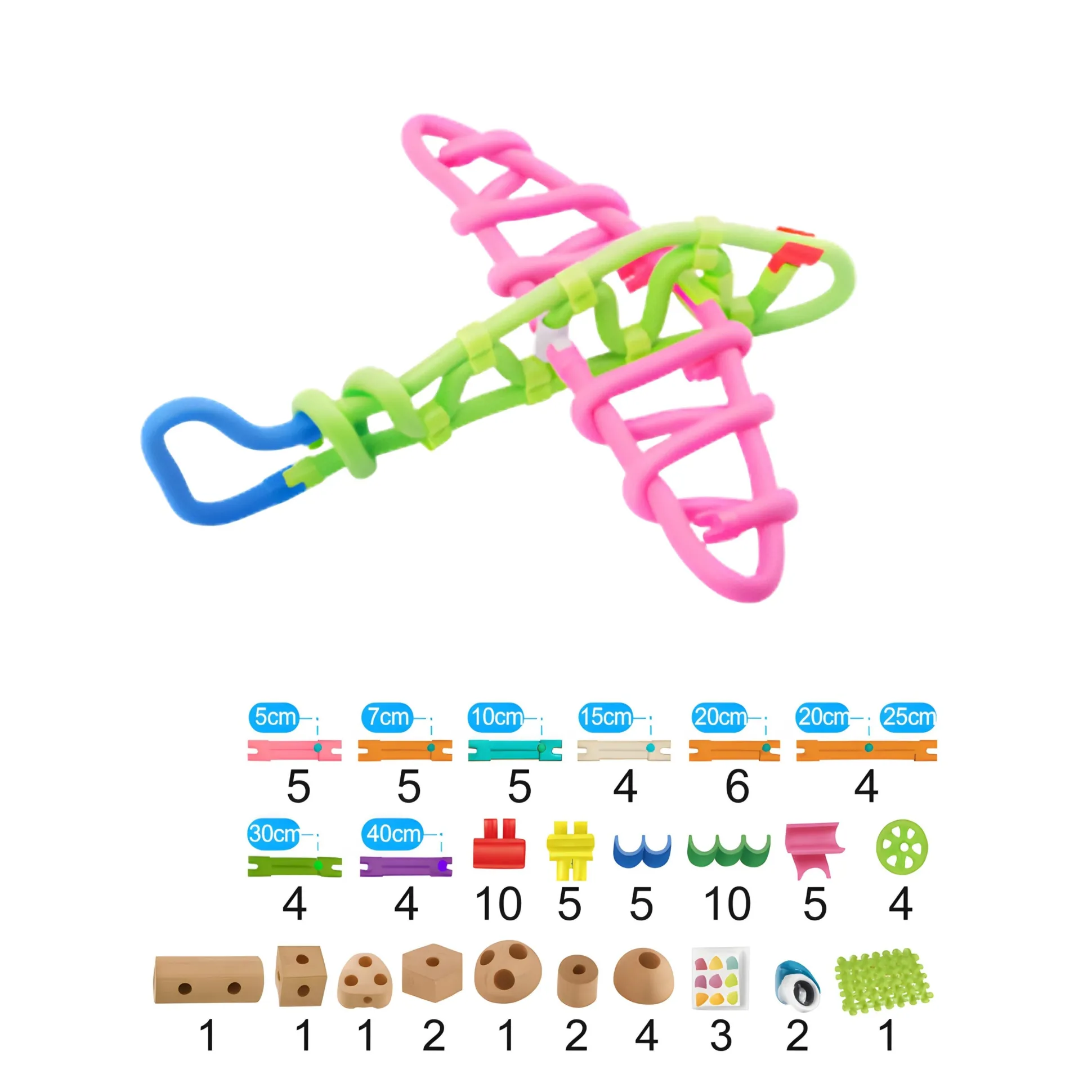 Bend-A-Build™ 94-Piece Flexible STEM Construction Toy Set | Open-Ended Building Tubes & Connectors