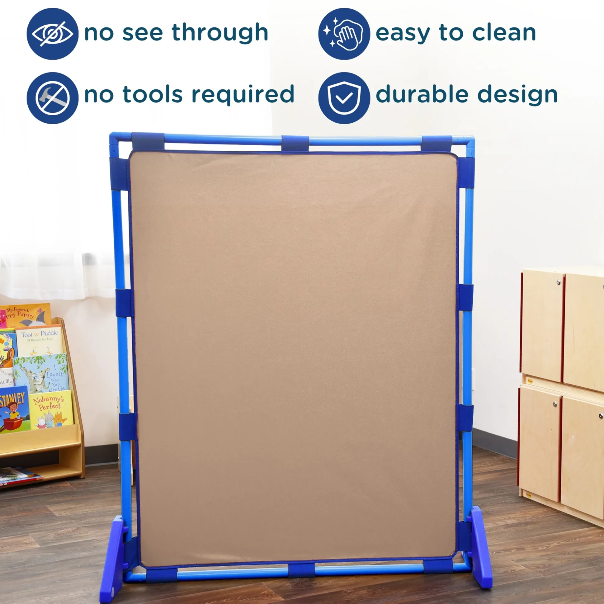 Big Screen PlayPanel® | Almond Free-Standing Classroom Divider with Feet