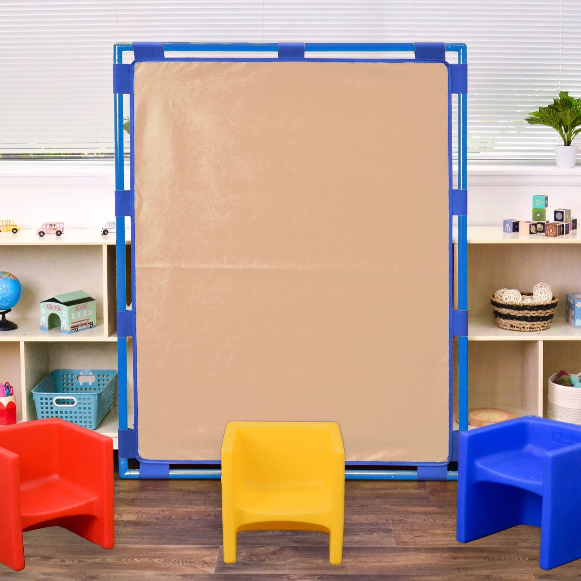 Big Screen PlayPanel® | Almond Free-Standing Classroom Divider with Feet