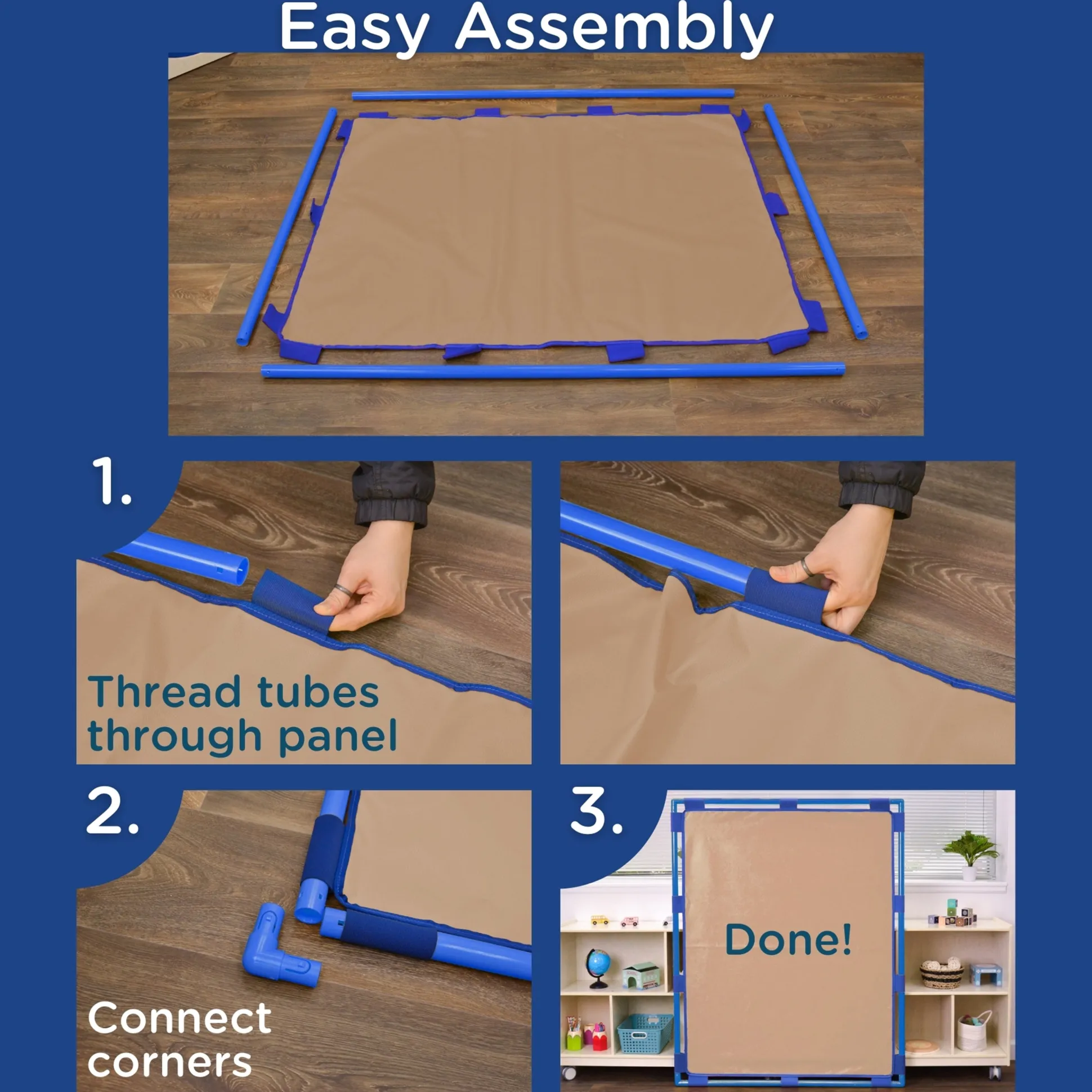 Big Screen PlayPanel® | Almond Free-Standing Classroom Divider with Feet