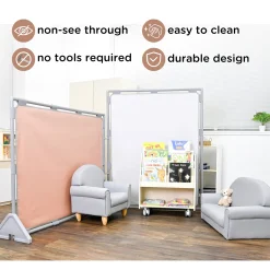 Big Screen PlayPanel® | Glacier Gray Free-Standing Classroom Divider with Feet