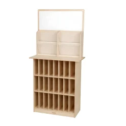 Birch Communications & Message Center with 24 Compartment Storage
