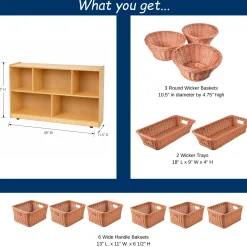 Birch 2-Level Standard Storage with Woven/Wicker Baskets