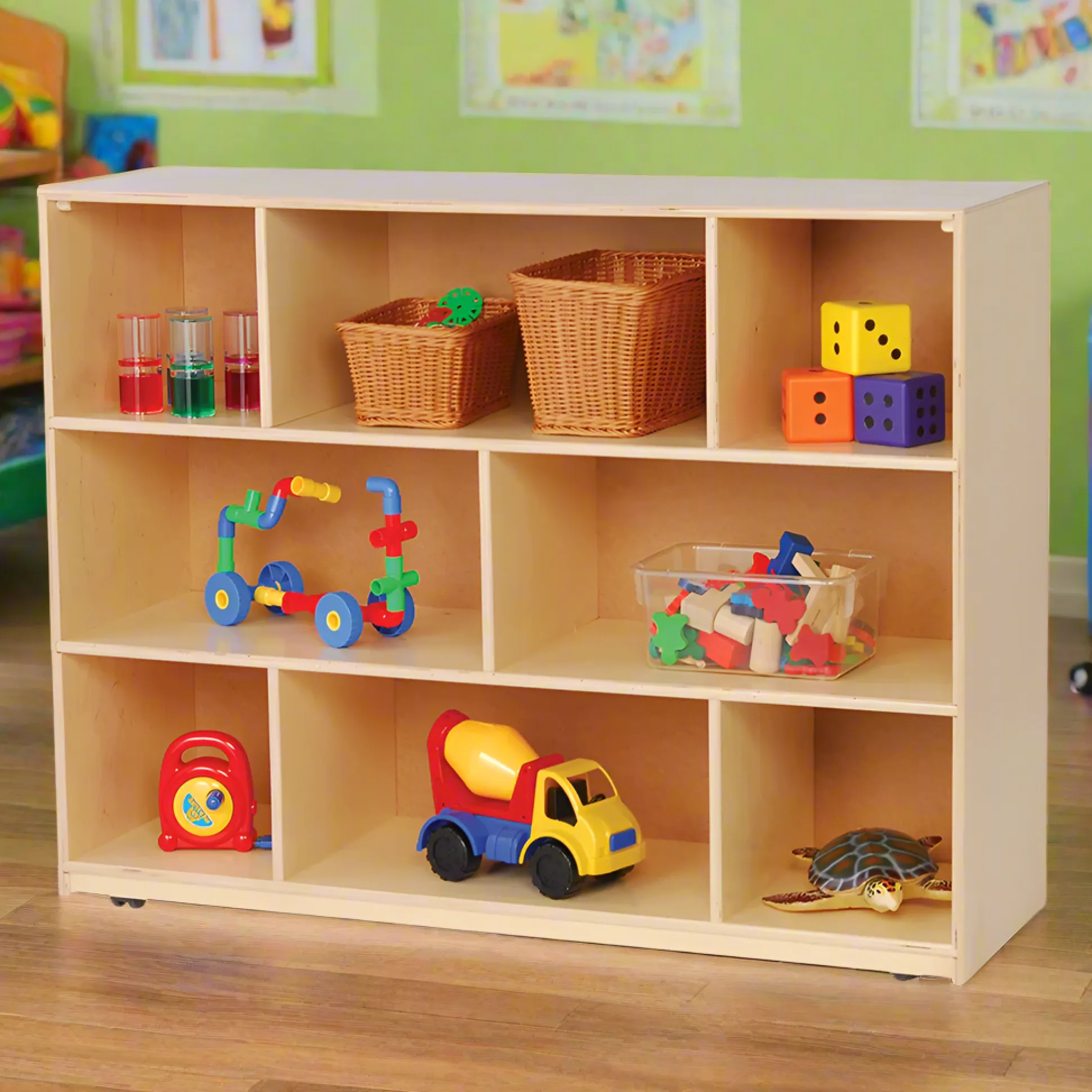 Birch Mobile Storage Unit with 8 Compartments | 36" H.