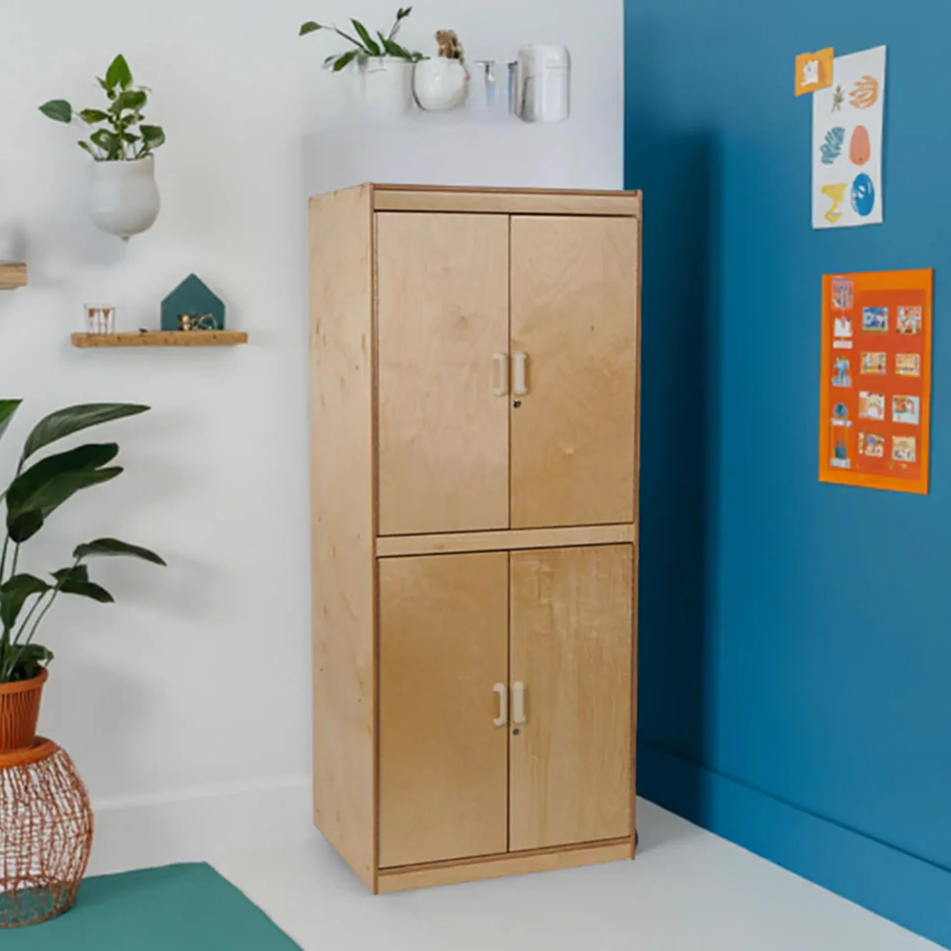 Birch Tall Lockable Teacher Storage Cabinet | Classroom Organization