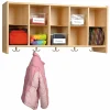 Birch Wall Cubbie | Classroom Storage with 10 Cubbies & 5 Double Hooks