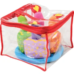 Birthday Cake 9-Piece Play Set | Soft Fabric Cake with Removable Slices, Candle, and Plate