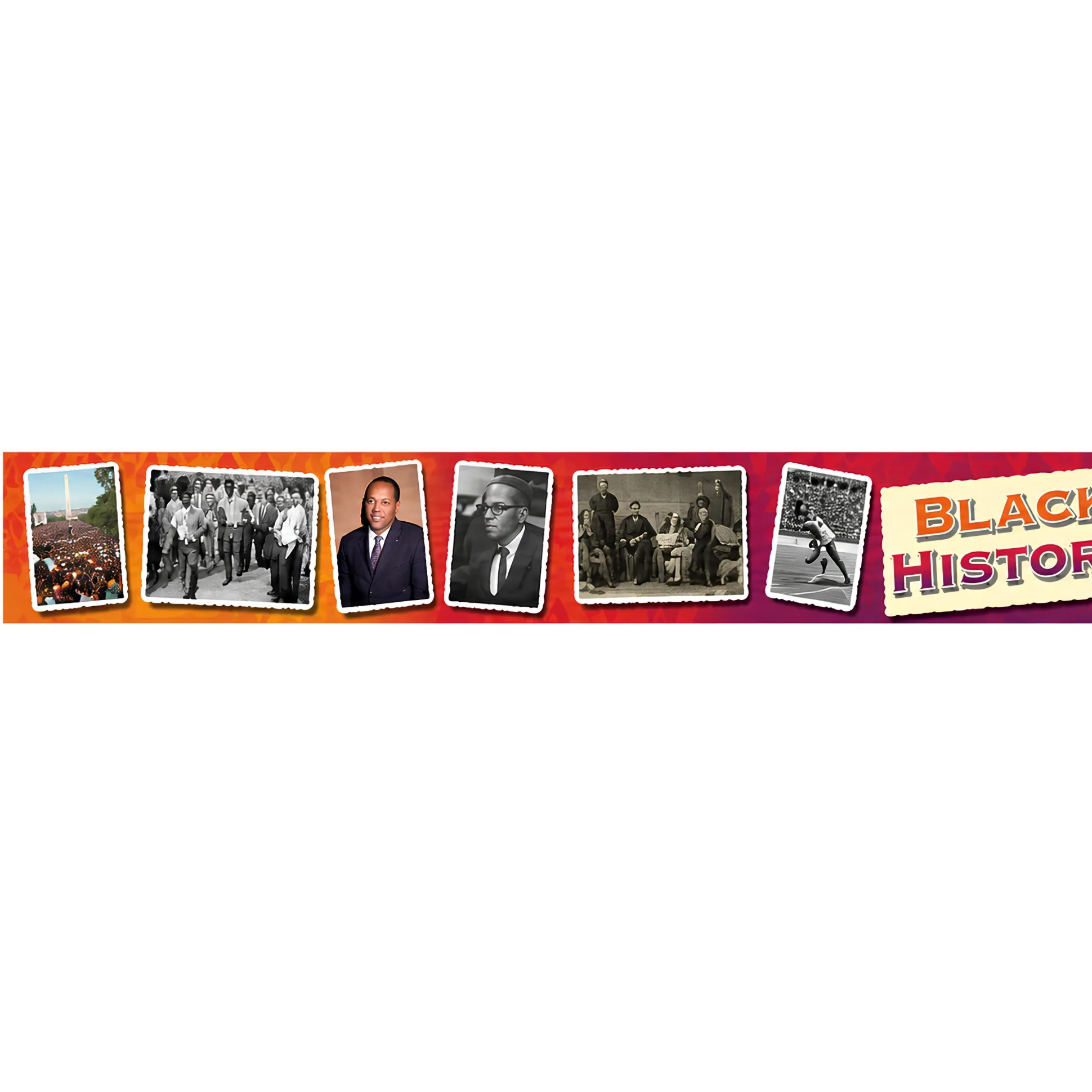 Black History Photo Border Bulletin Board Trimmer – Set of 12