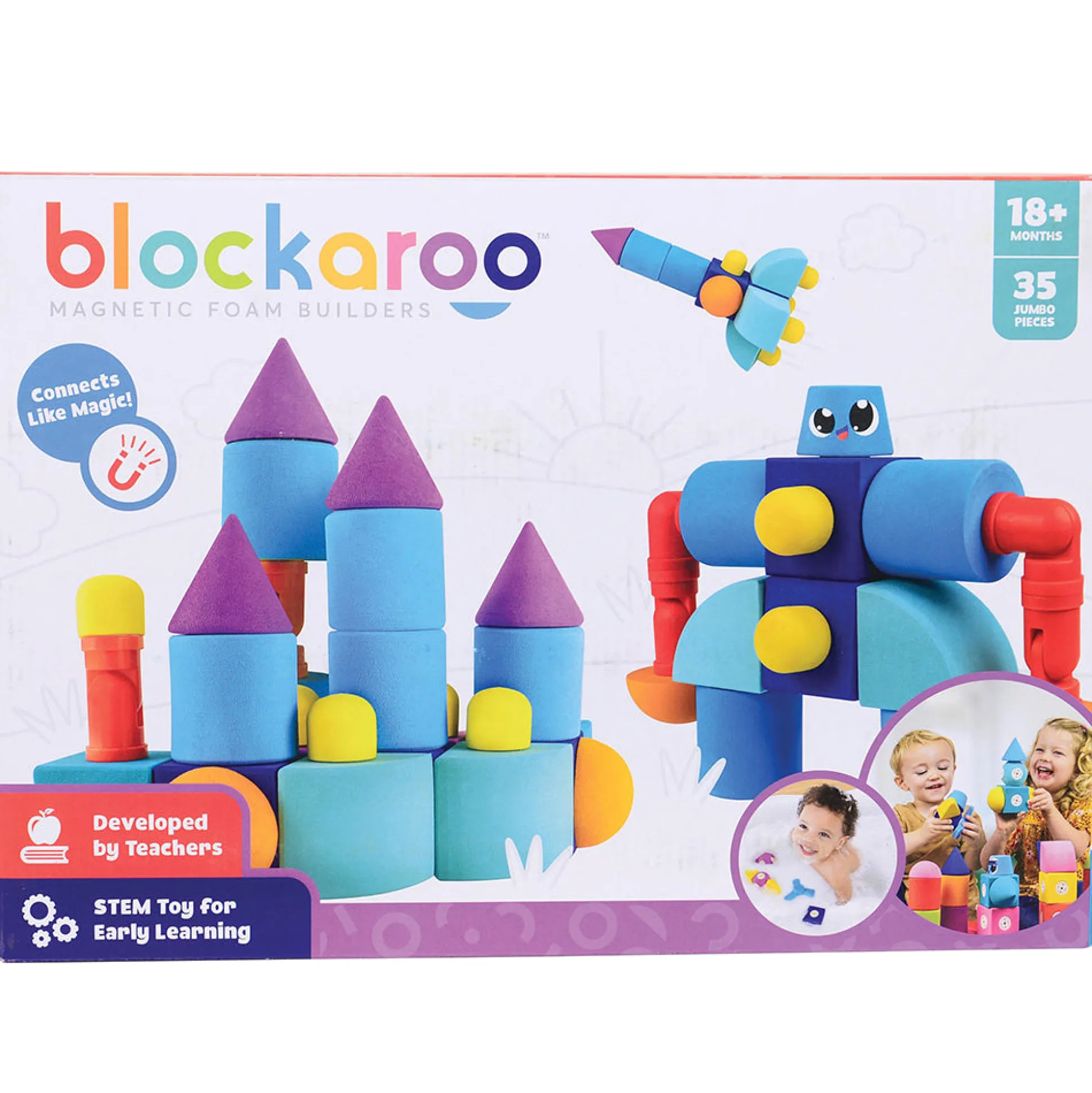 Blockaroo Magnetic STEM Building Blocks | 35-Piece Set